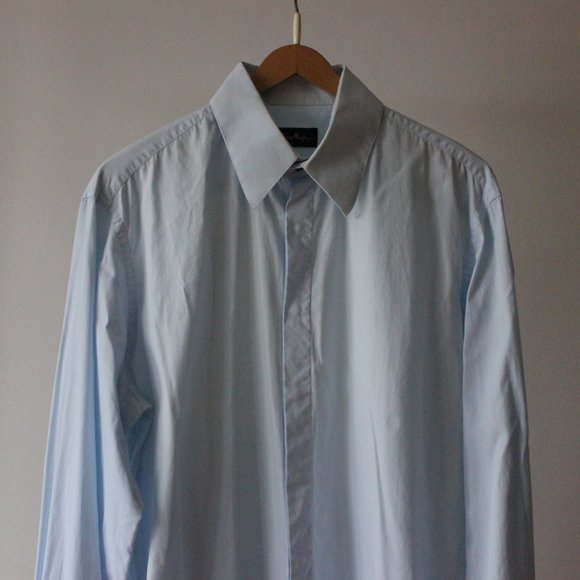 Thierry Mugler Paris Blue Shirt Size 43 - Picture 7 of 9